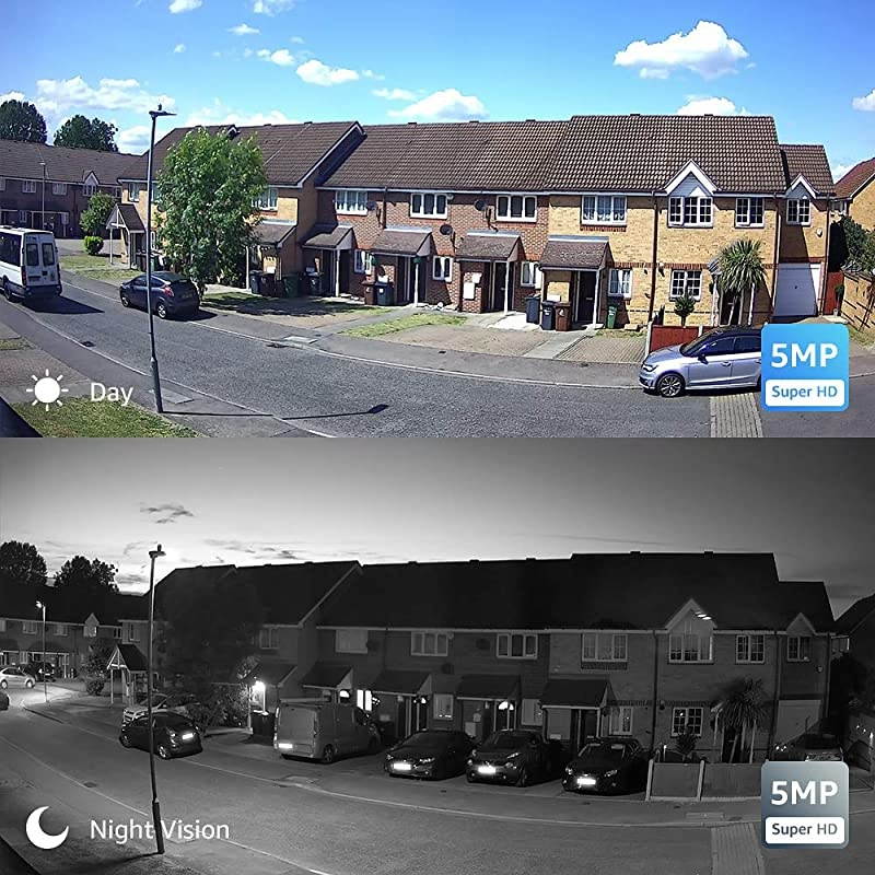 Hikvision Compatible) 5MP PoE IP Dome Camera with Audio, 2.8mm Lens, Built-in SD Card Slot, Cloud Storage, Human Body Detection