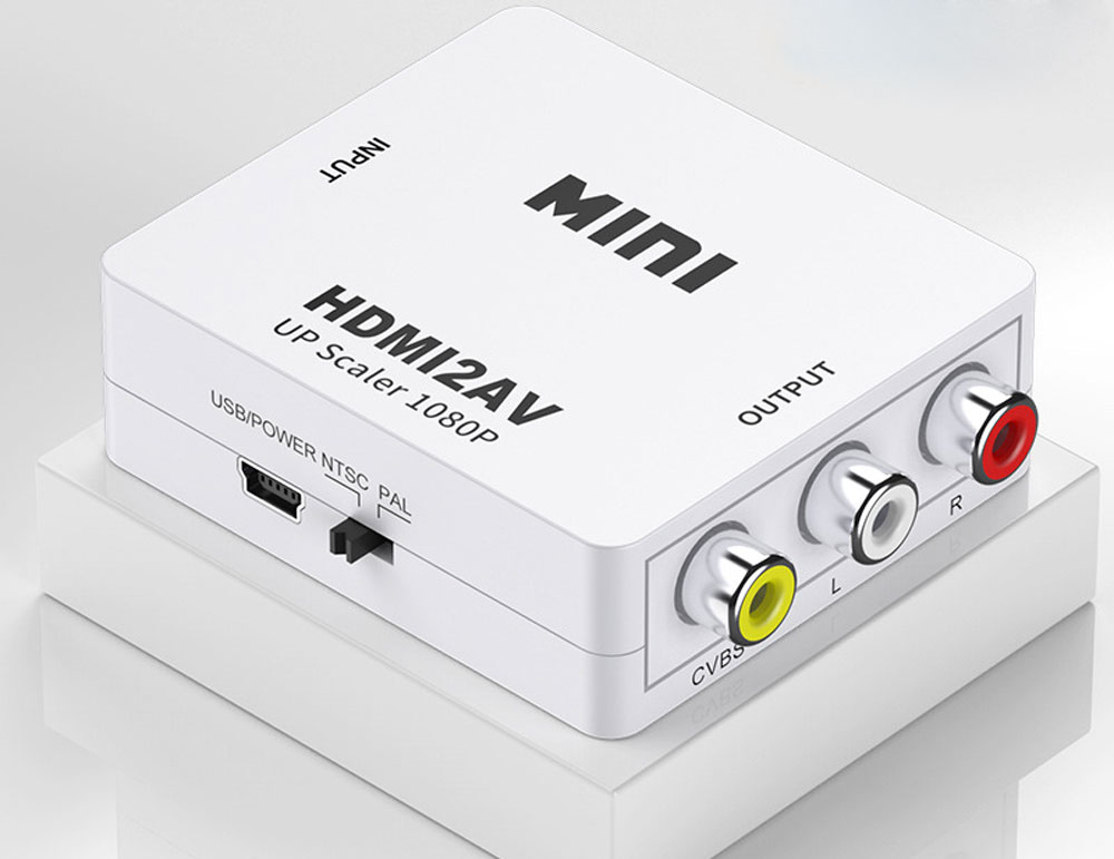 HDMI to AV converter hdmi to av 1080P Audio and video set top box to RCA TV