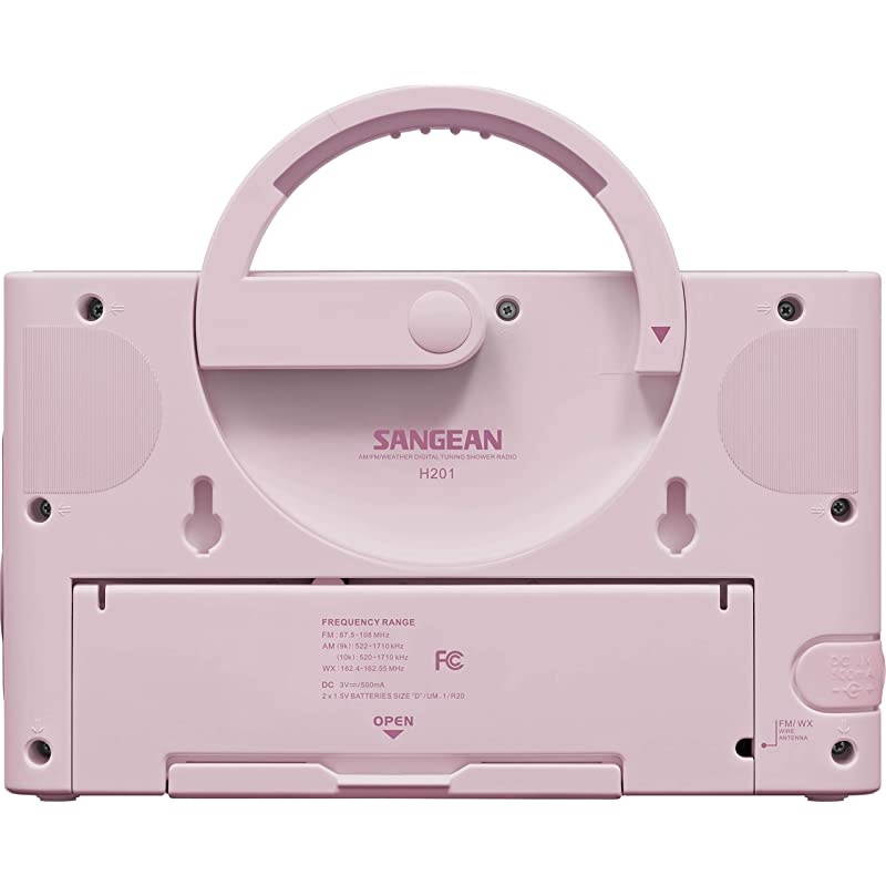 H201 Portable AMFMWeather Alert Digital Tuning Waterproof Shower Radio Pink
