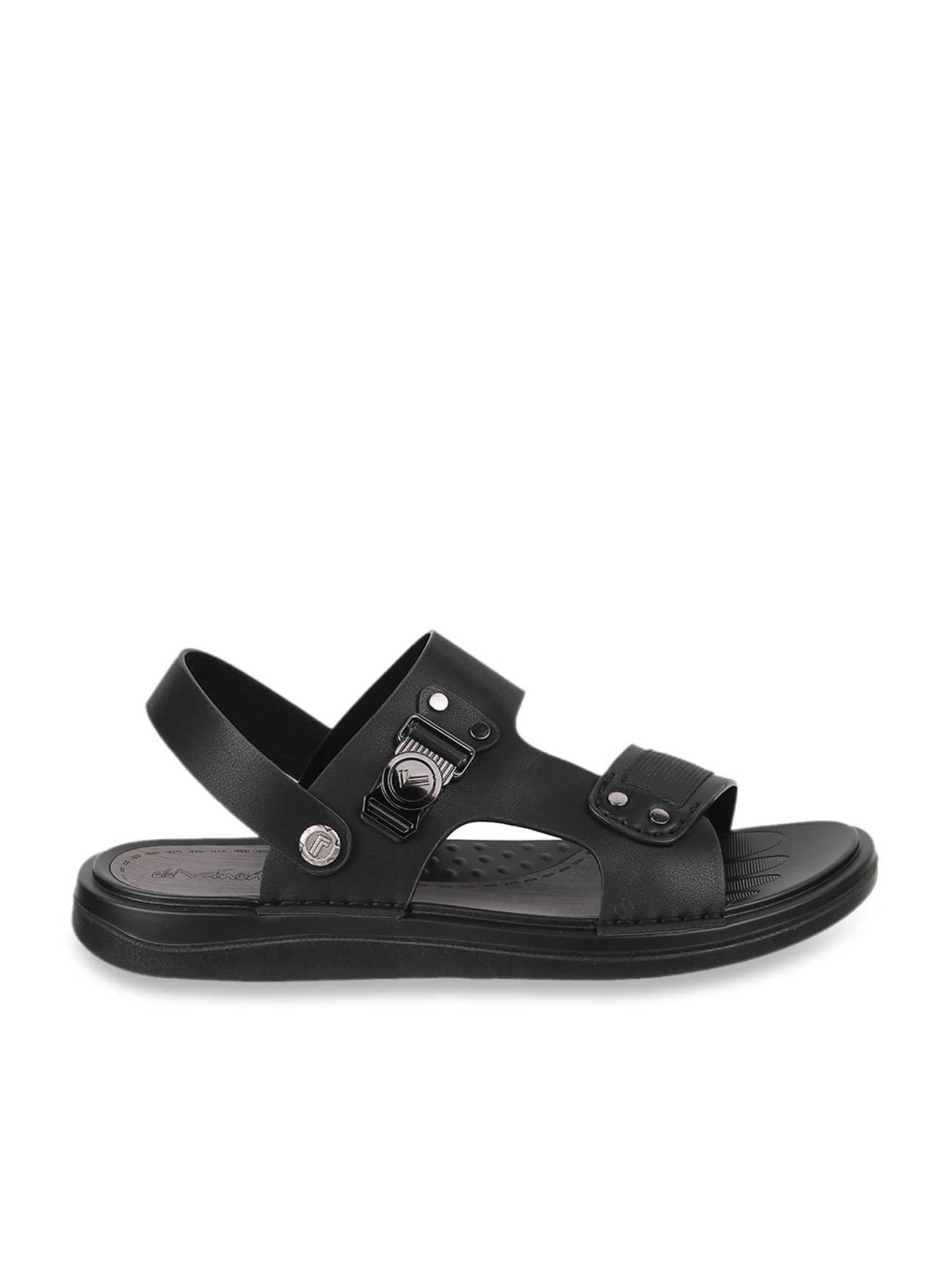 Da Vinchi by Metro Men's Black Back Strap Sandals