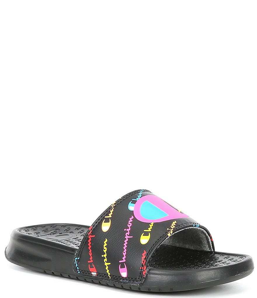 Champion Girl's Super Slide Script Logo Sandals (Youth)