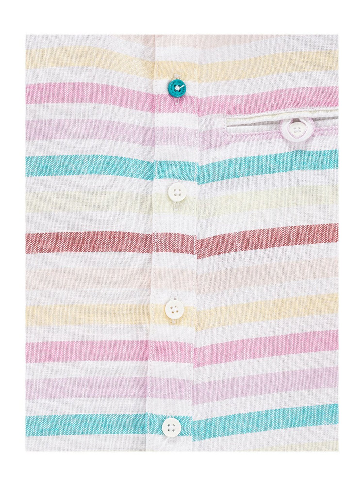 Ed-a-Mamma Kids White Striped Full Sleeves Shirt