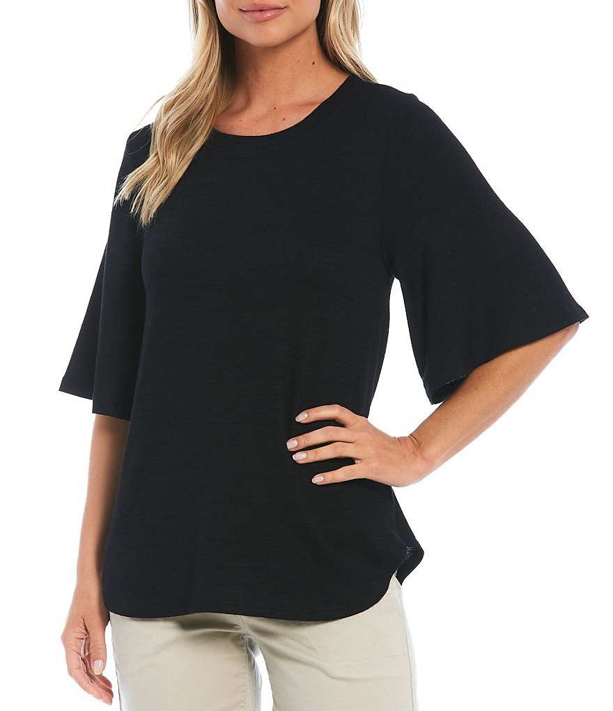 Westbound Petite Size Flounce Short Sleeve Top