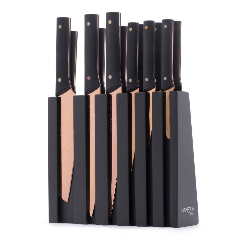 Hampton Signature Knight Copper - 13pc Knife Block Set, Titanium, Full Tang