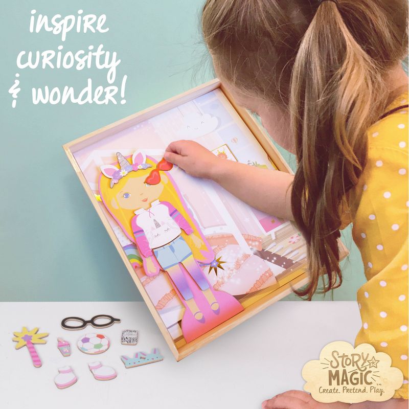 Story Magic 40pc Wooden Dress-Up Doll Set