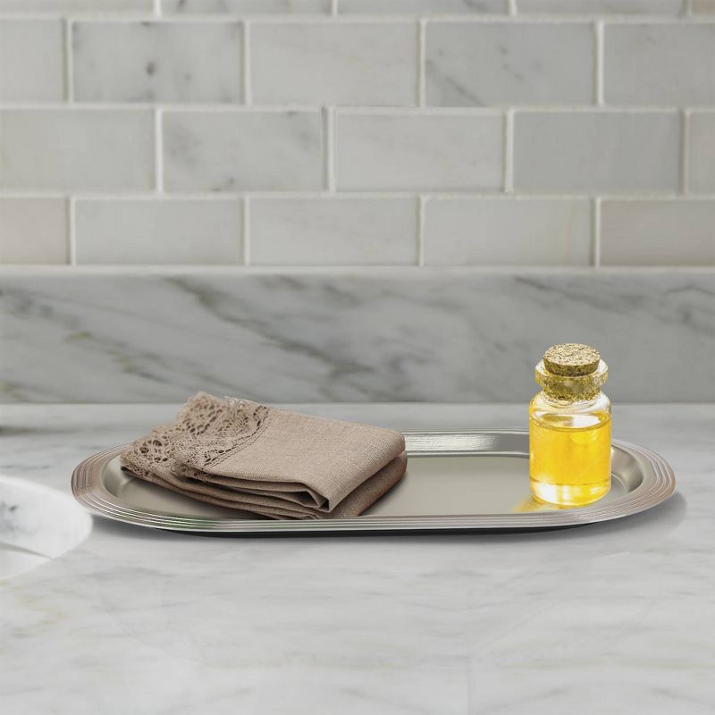 7pc Kingston Bath Accessory Set for Vanity Counter Tops Brushed Nickel - Nu Steel