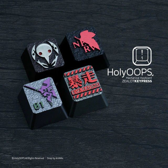 1pc HolyOOPS EVA Series Mechanical Keyboard Aluminium Alloy full Metal key cap Personality keycaps Two Three Times Anode