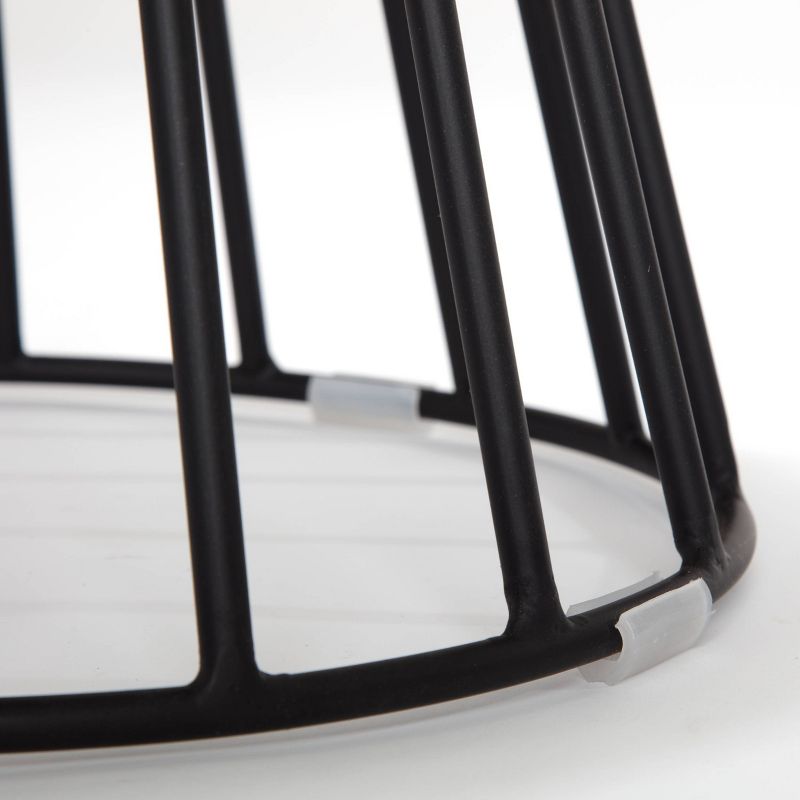 Lulu Velvet Upholstered Vanity Stool Black/Gray - Adore Decor