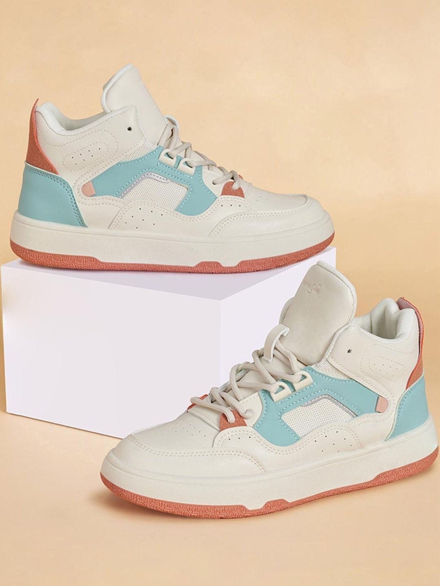 Forever Glam by Pantaloons Women's Off White Ankle High Sneakers