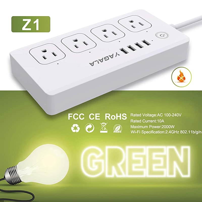Power Strip, WiFi Surge Protector with 4 AC Outlets and 4 USB Ports, Compatible with Alexa Echo and Google Home Voice Control