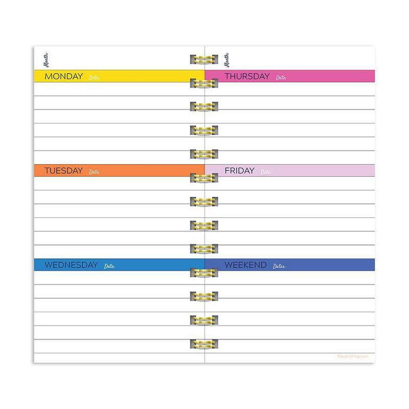 Undated Pocket Planner 3.5" x 6.5" Ultimate Weekly Spiral Pink Stripe - TF Publishing