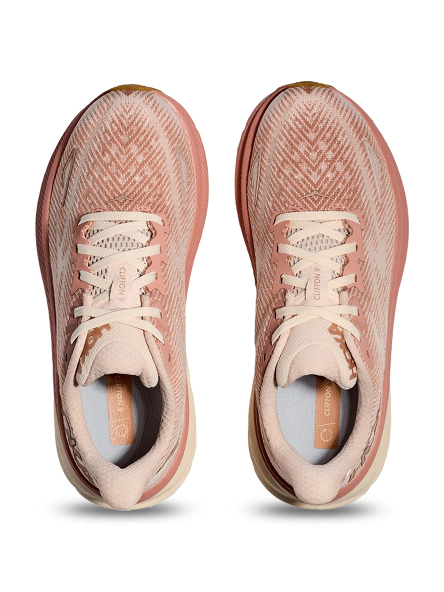 Hoka Women's W CLIFTON 9 Sandstone & Cream Running Shoes