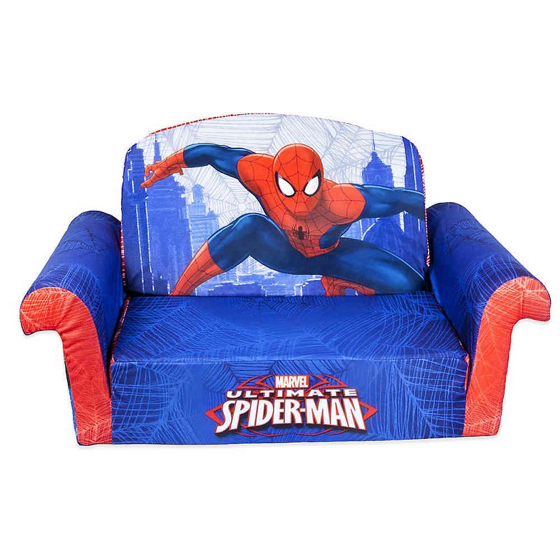 Marshmallow Furniture Comfy Foam Toddler 2-in-1 Couch & Chair Kids Furniture Package for Ages 2 Years Old and Up, Marvel Spider-Man