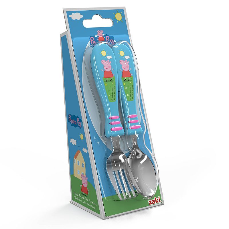 Peppa Pig Kids 2pc Silverware Set Blue/Pink - Zak Designs