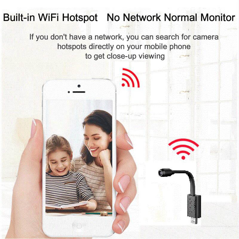 Mini Camera Surveillance Cameras With Wifi IP USB Full HD 1080P P2P CCTV SD Card Cloud Storage Smart AI Human Detection V380 APP