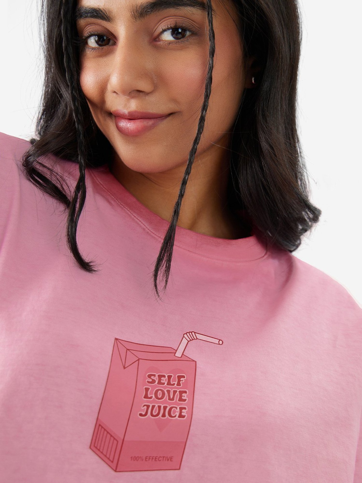 The Souled Store Pink Graphic Print T-Shirt