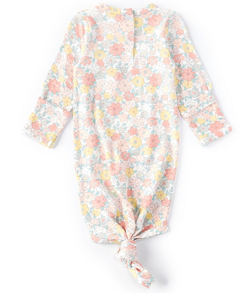 Hudson Baby Infant Girl Fleece Long-Sleeve Gowns 3pk, Navy Rose, 0-6 Months