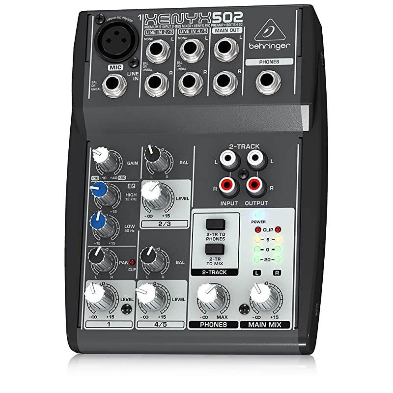 Xenyx 502 Premium 5Input 2Bus Mixer with XENYX Mic Preamp and British EQ