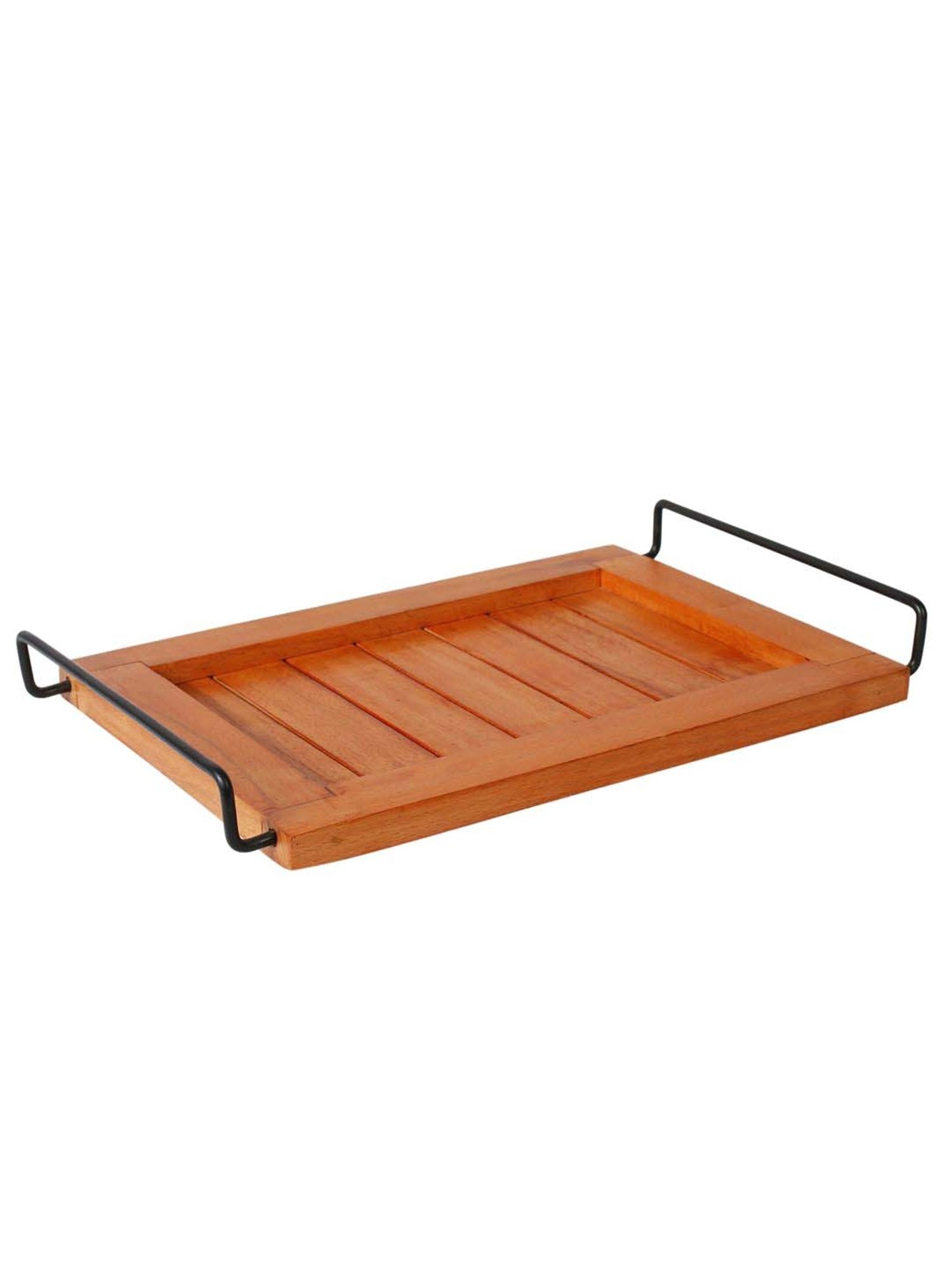 VarEesha Brown Wood Rectangular Tray - Set of 2