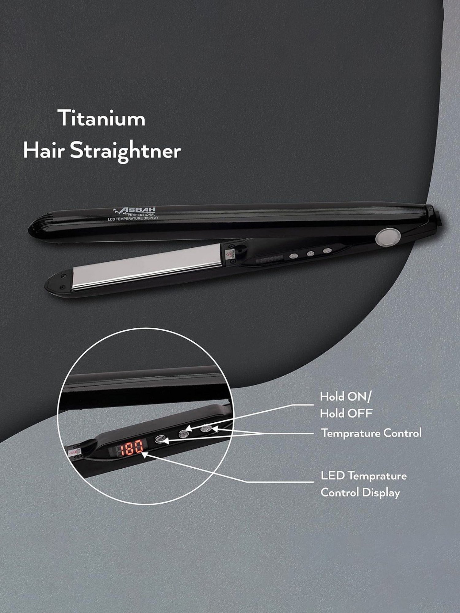 Asbah Professional Titanium Hair Straightener