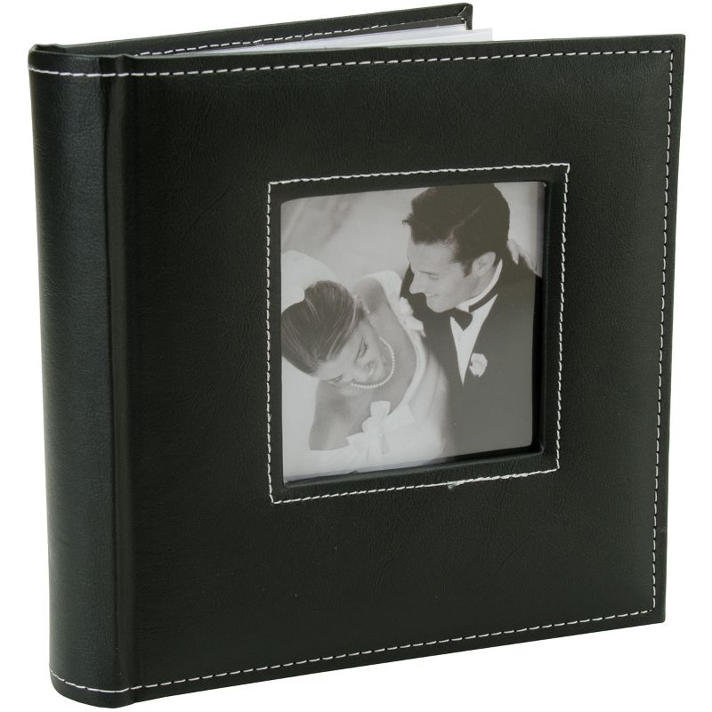 K&Company 2 Up Faux Leather Memo Photo Album 8"X9"-Black