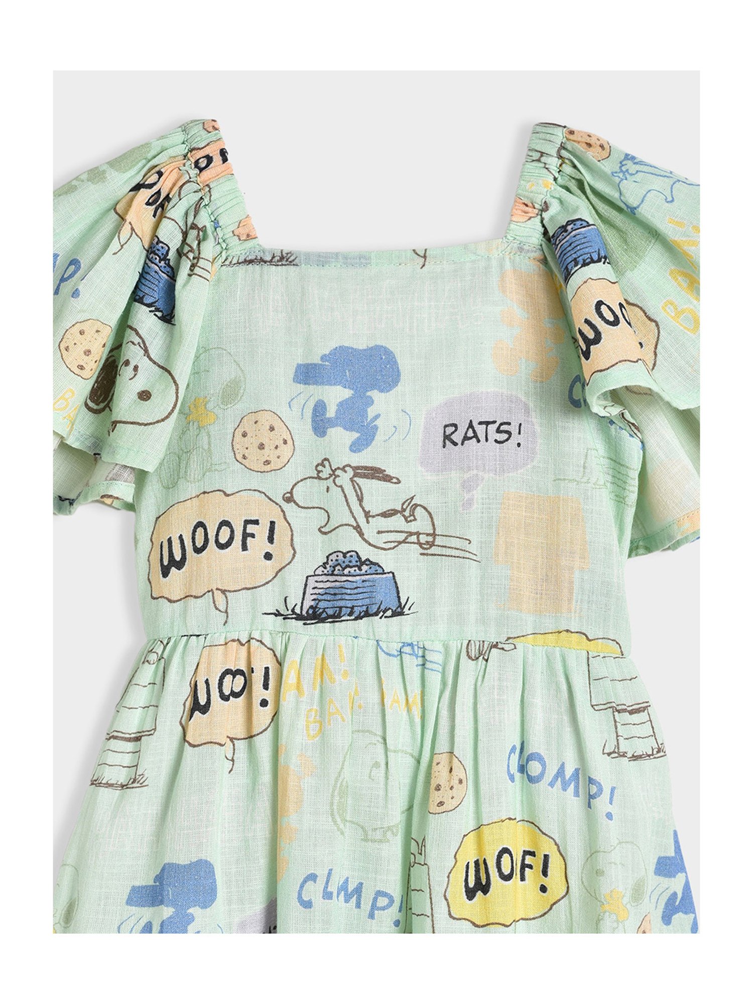 MiArcus Kids Green Printed Dress