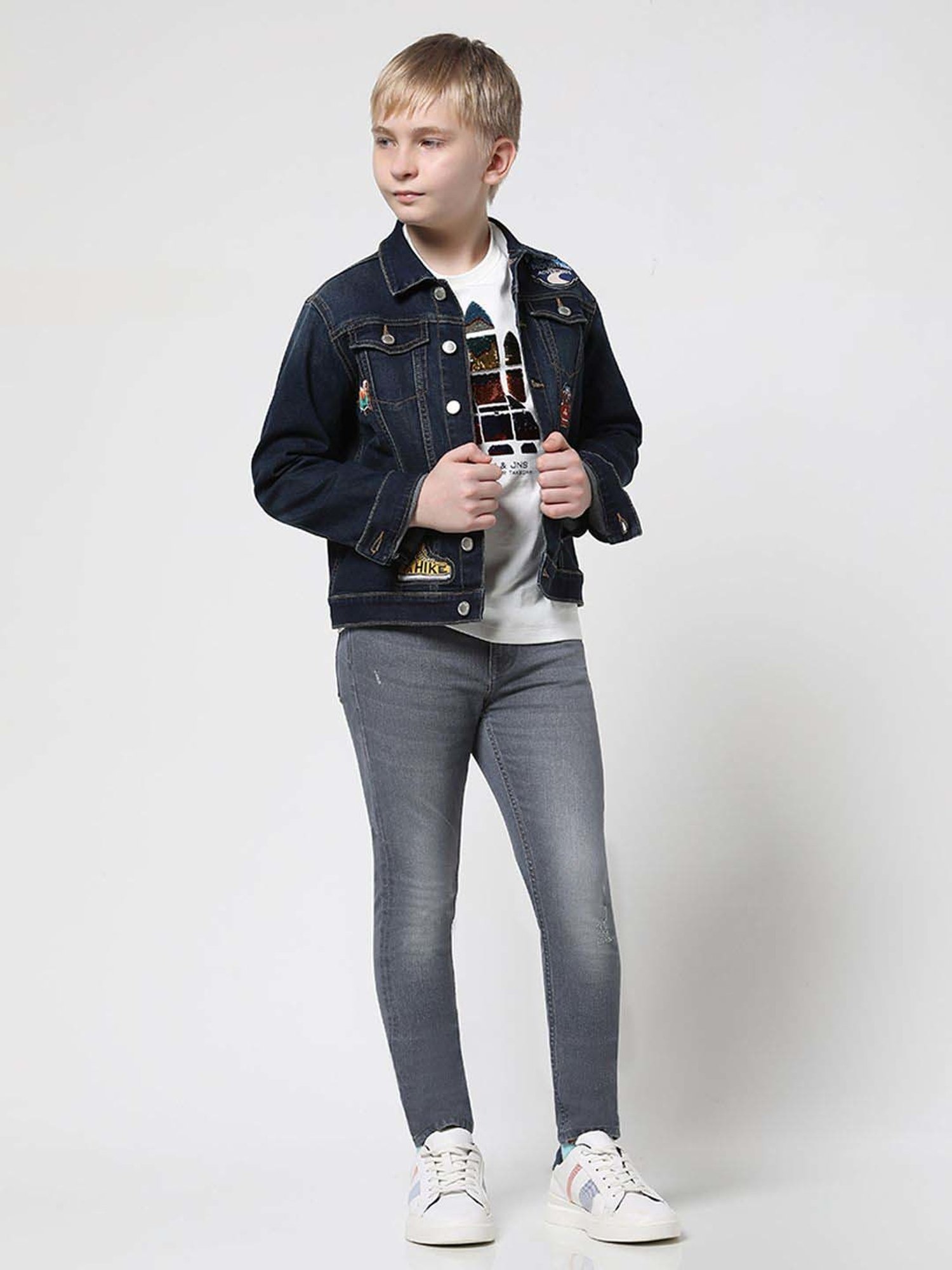 Pepe Jeans Boys Dark Blue Solid Jeans