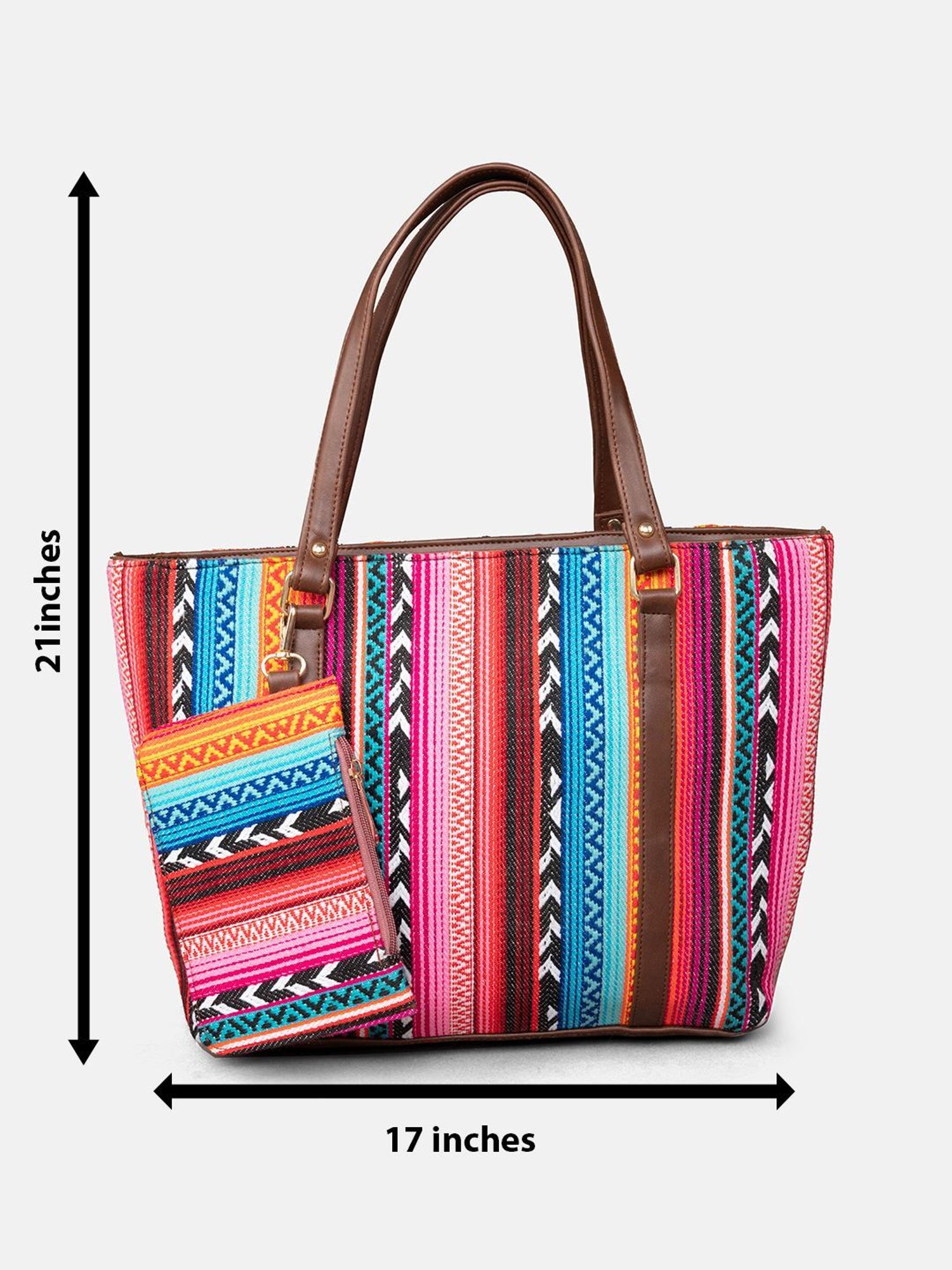 Gaurapakhi Multicolor Printed Large Tote Bag