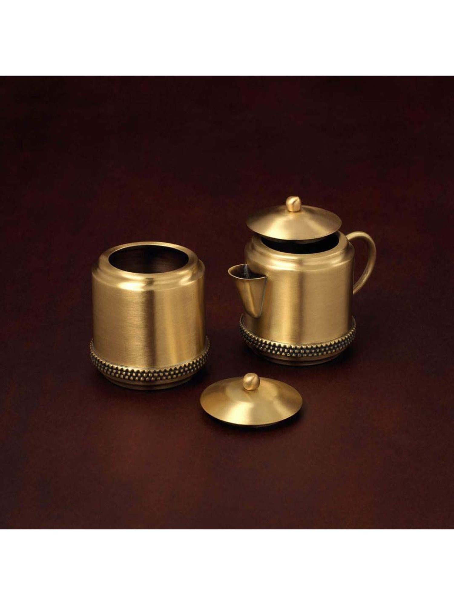 ellementry Masai Golden Brass Milk & Sugar Pot Set