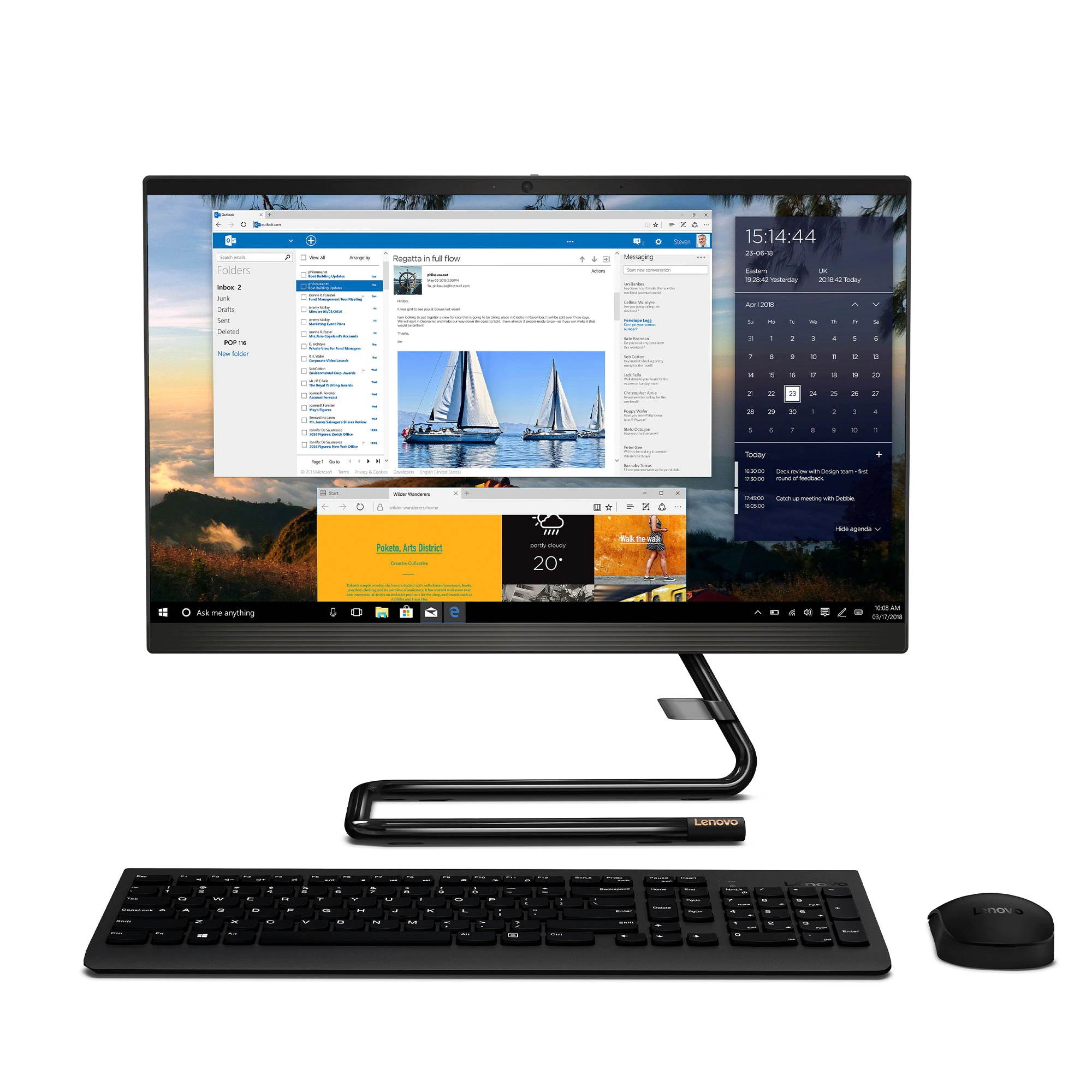 Lenovo IdeaCentre AIO 3i Desktop, 27.0" FHD IPS Touch  250 nits, i5-10400T,   UHD Graphics 630, 8GB, 256GB SSD, Win 10 Home