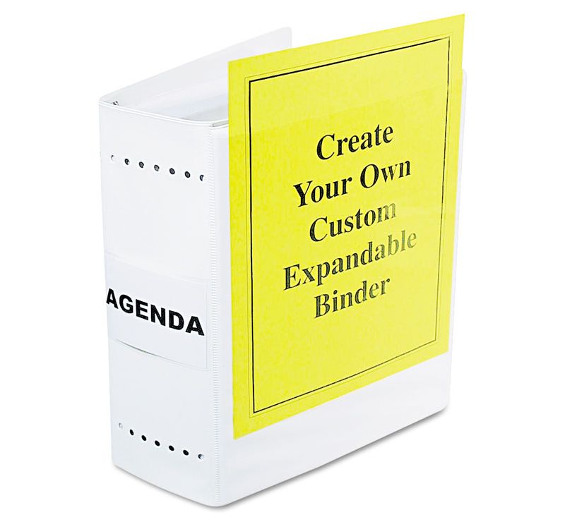 Charles Leonard Varicap6 Expandable 1- 6 Post Binder 11 x 8-1/2 White/Clear 61605