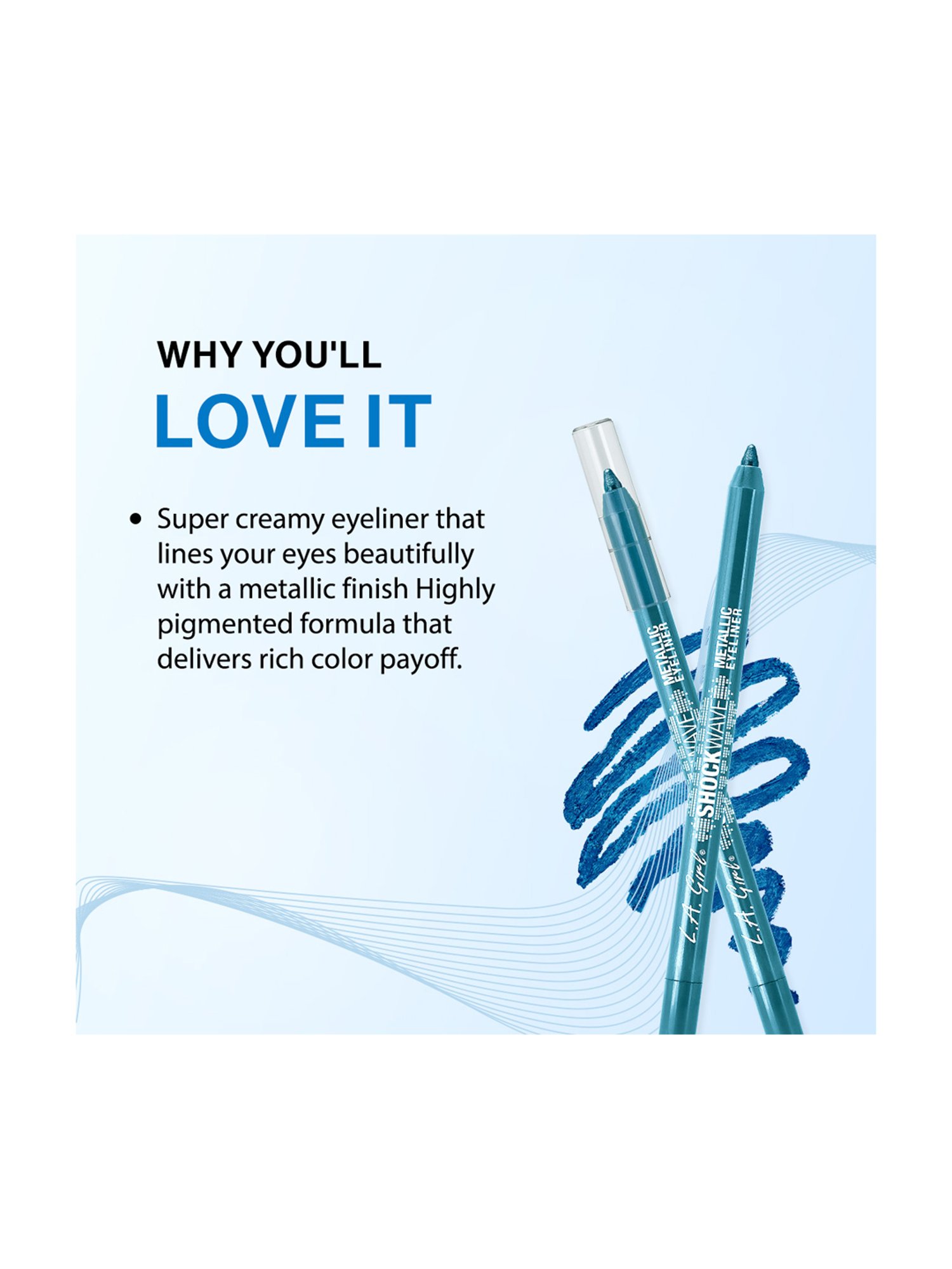 L.A. Girl Shockwave Metallic Eye Liner - Ocean - 1.2 gm