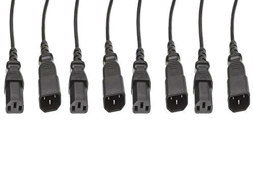 C&E 4 Pack Computer/Monitor Power Extension Cord C13 to C14 18 AWG Black 3' Power Cable (CNE658896)