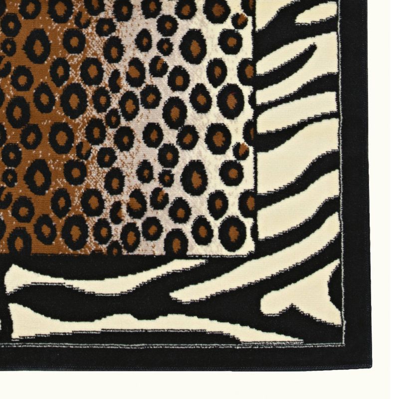 4'8"x7'6" Capri Tiger Rug Black/White - Linon