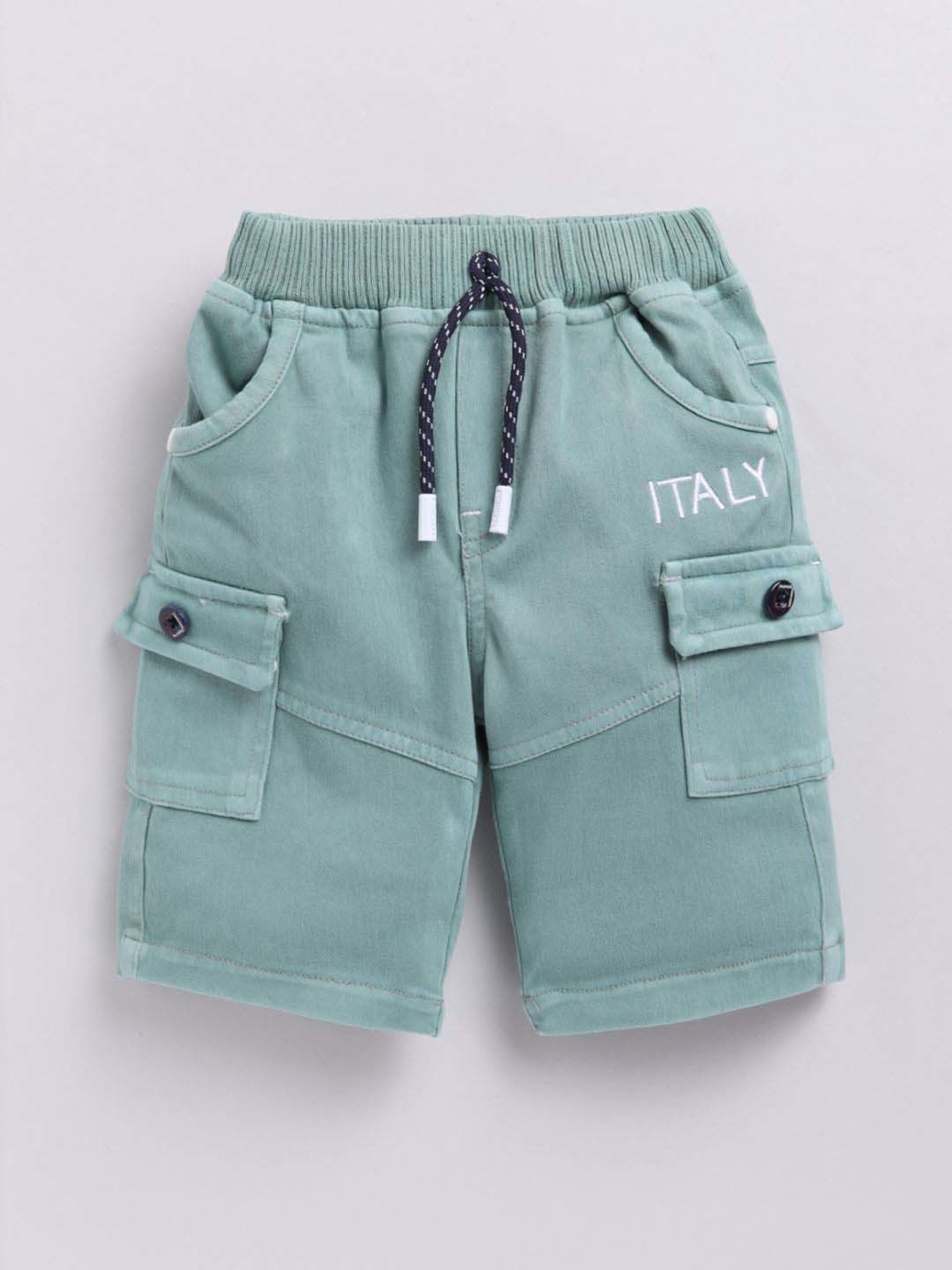 UNO KIDS Boys Green & White Striped Top & Short sets