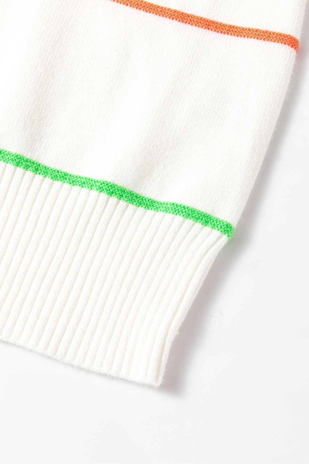 Light Blue Checkered Color Block Crew Neck Short Sleeve Sweater