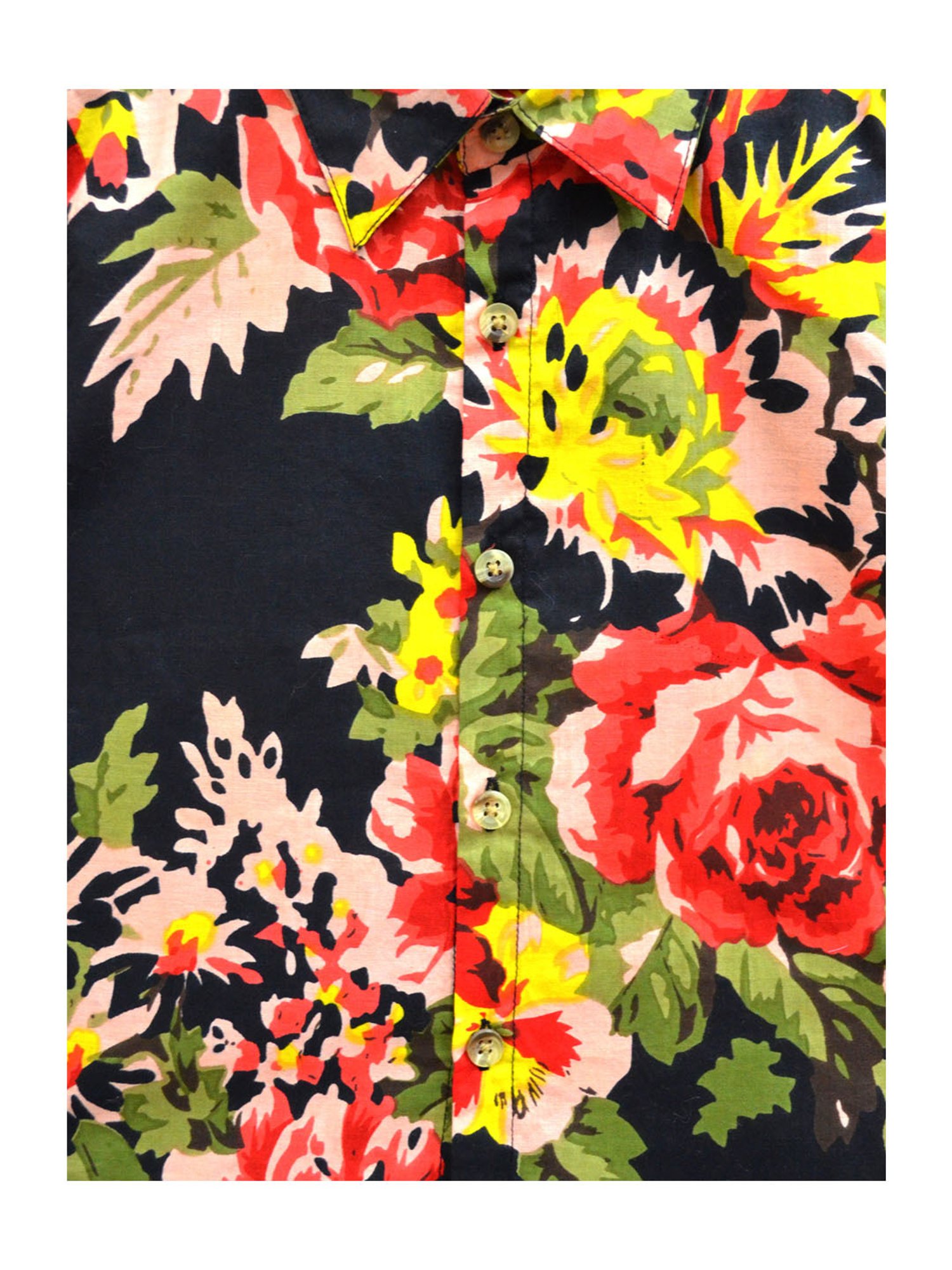 A.T.U.N. Black Floral Print Full Sleeves Shirt