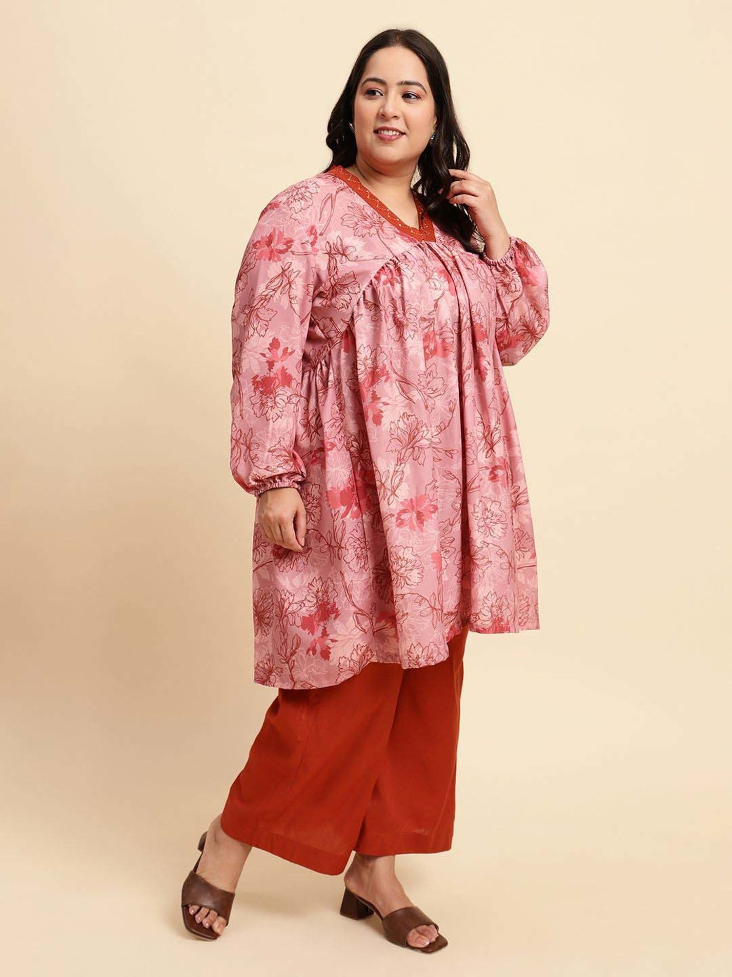 Sringam Pink Printed Co-Ord Sets