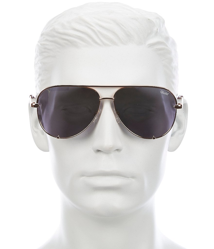 Quay Australia Polarized High Key Aviator Sunglasses