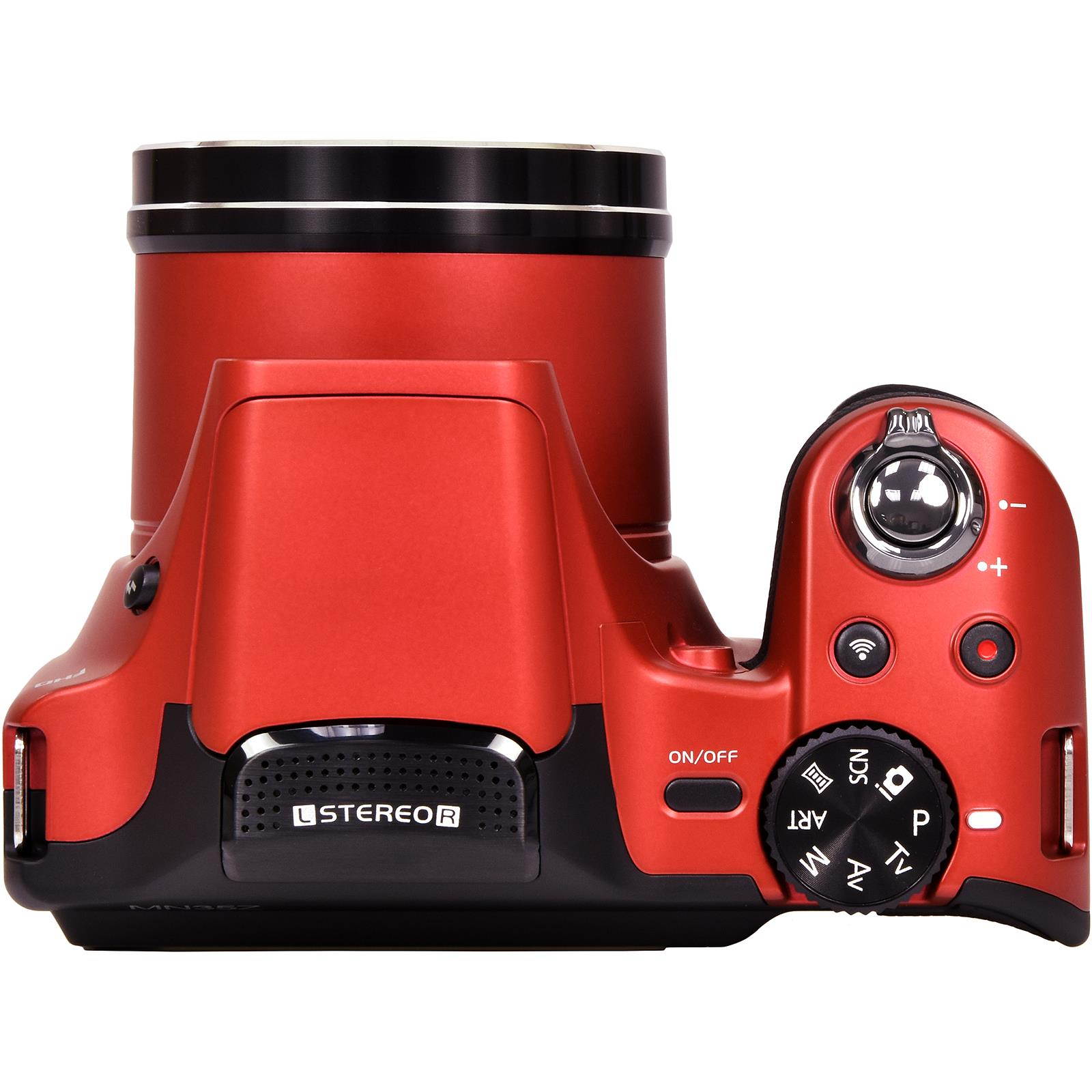 Minolta MN35Z-R 20.0-Megapixel 1080p Full HD Wi-Fi MN35Z Bridge Camera with 35x Zoom (Red)