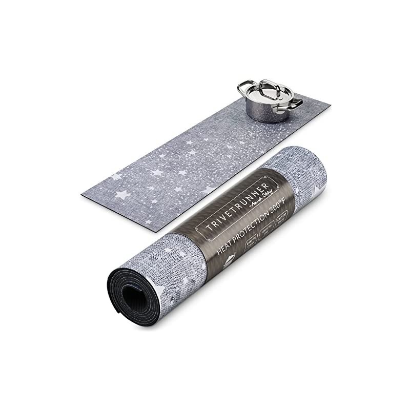 Decorative Trivet and Kitchen Table Runners Handles Heat Up to 300F, Anti Slip, Hand Washable, and Convenient for Hot Dishes and Pots,Hand Washable (Gray Trail Stars)