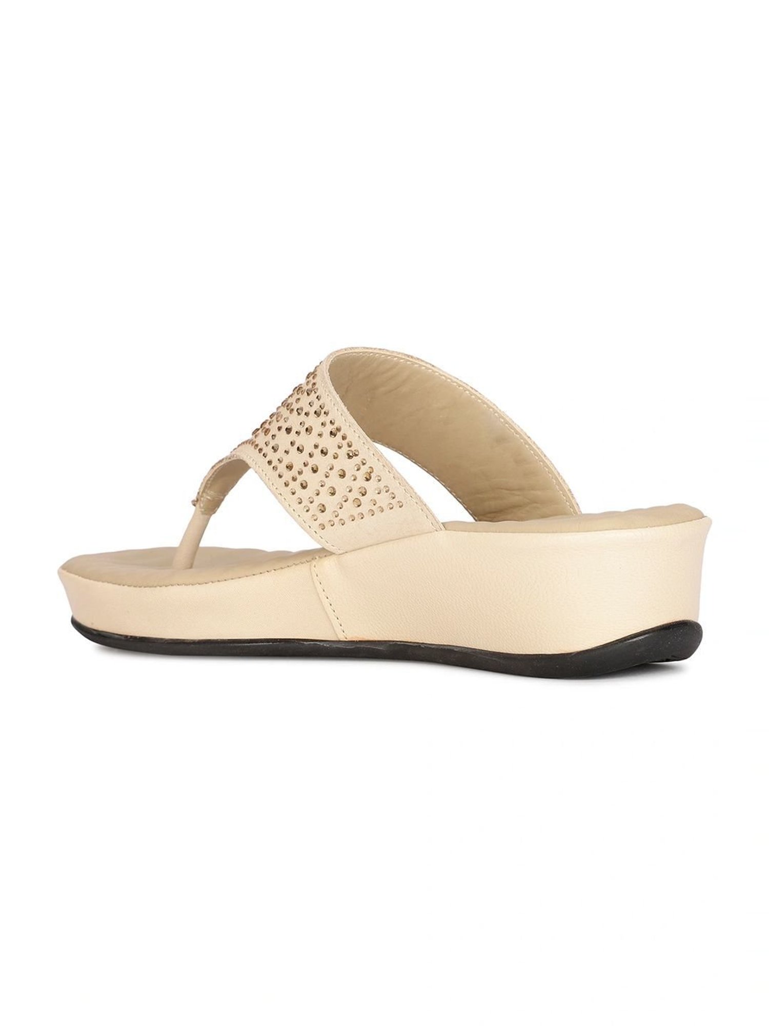 Scholl by Bata Women's POPPY Beige Thong Wedges