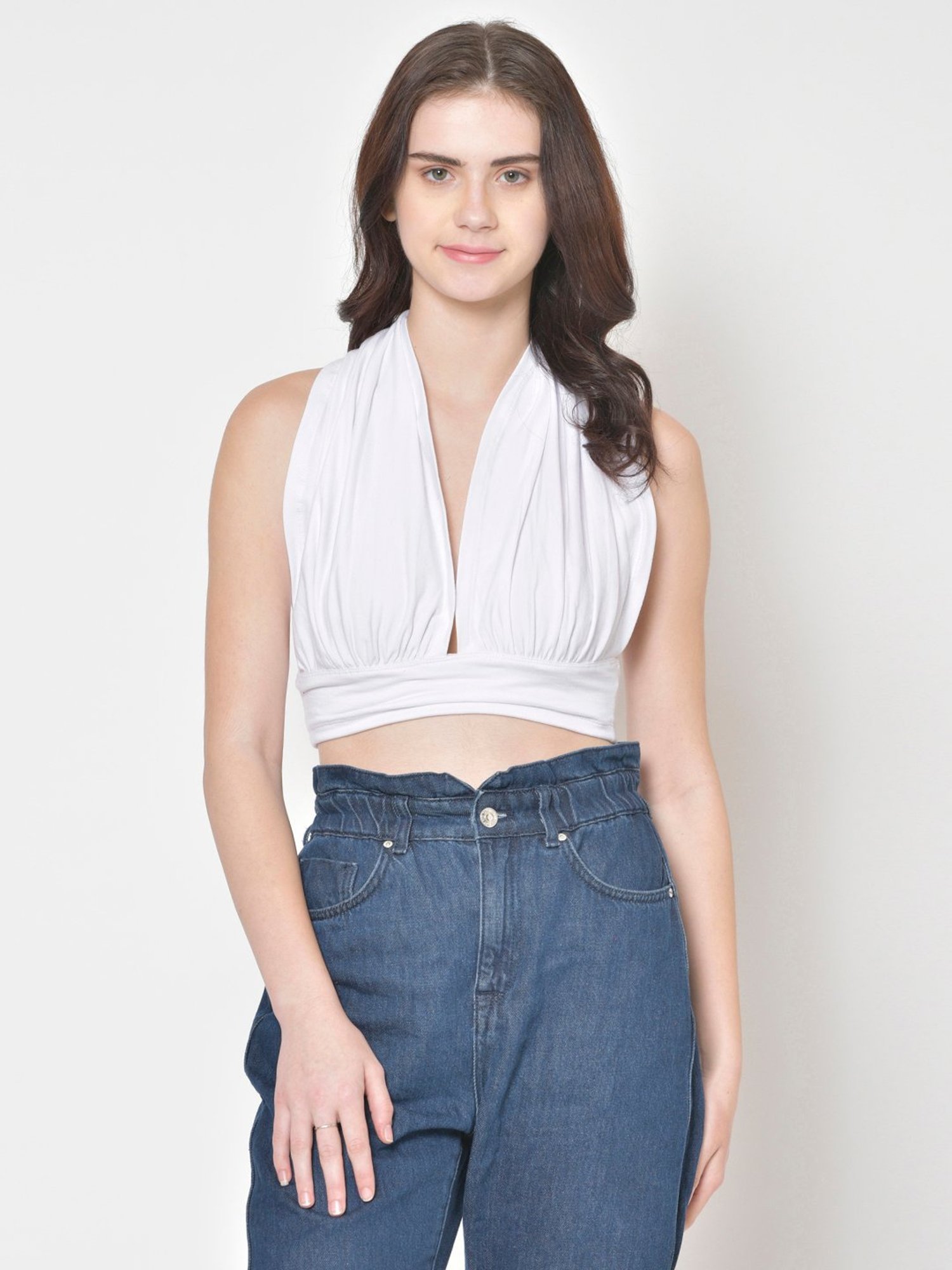 Cation White Crop Top