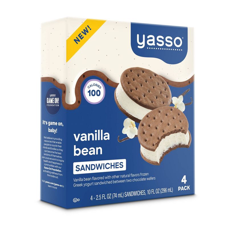 Yasso Vanilla Bean Frozen Greek Yogurt Sandwich - 10oz/4ct