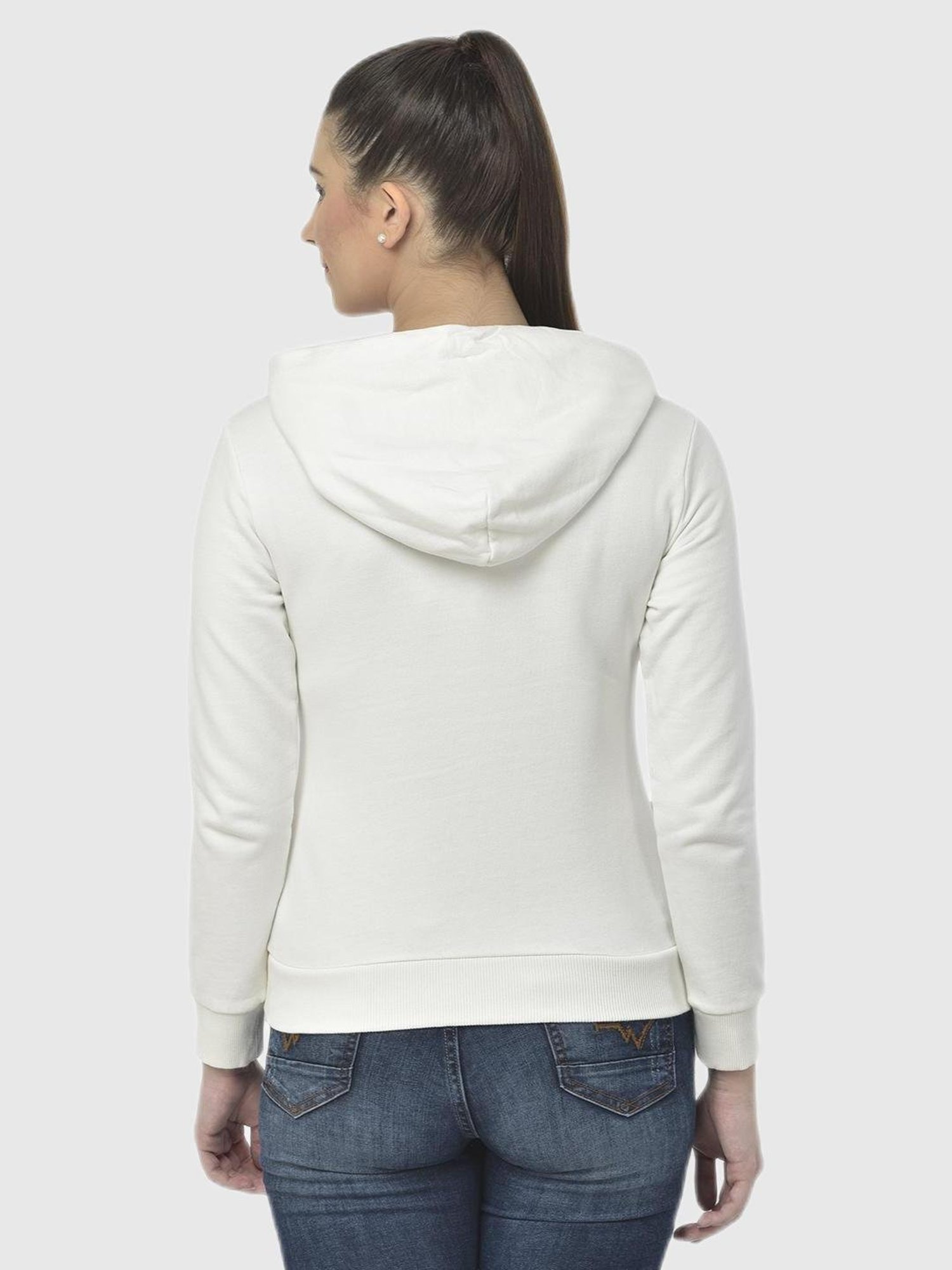 Woodland White Graphic Print Hoodie