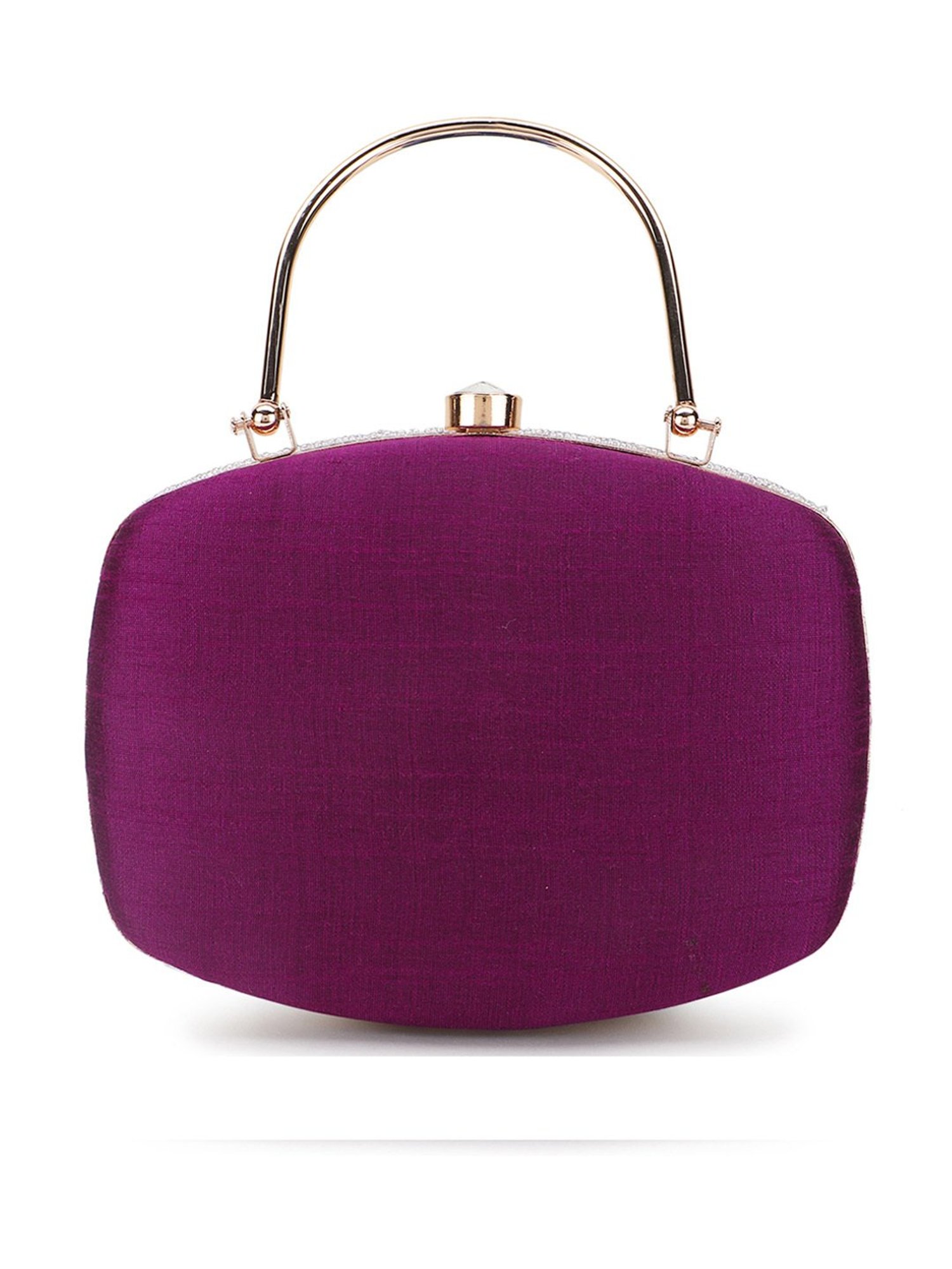 Spice Art Purple Embroidered Medium Clutch