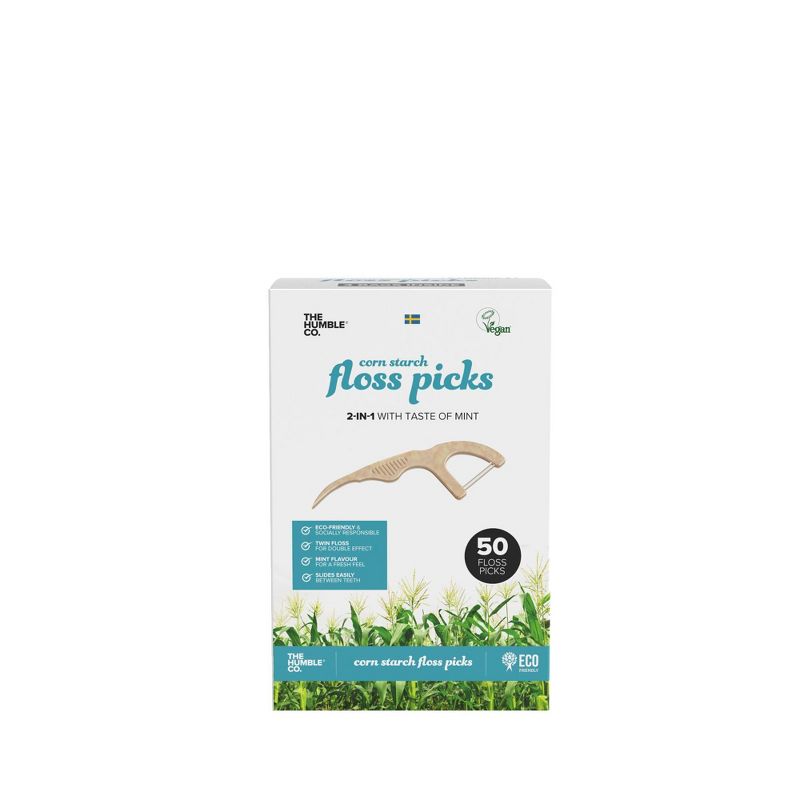 The Humble Co. Dental Floss Picks Mint - 4pk