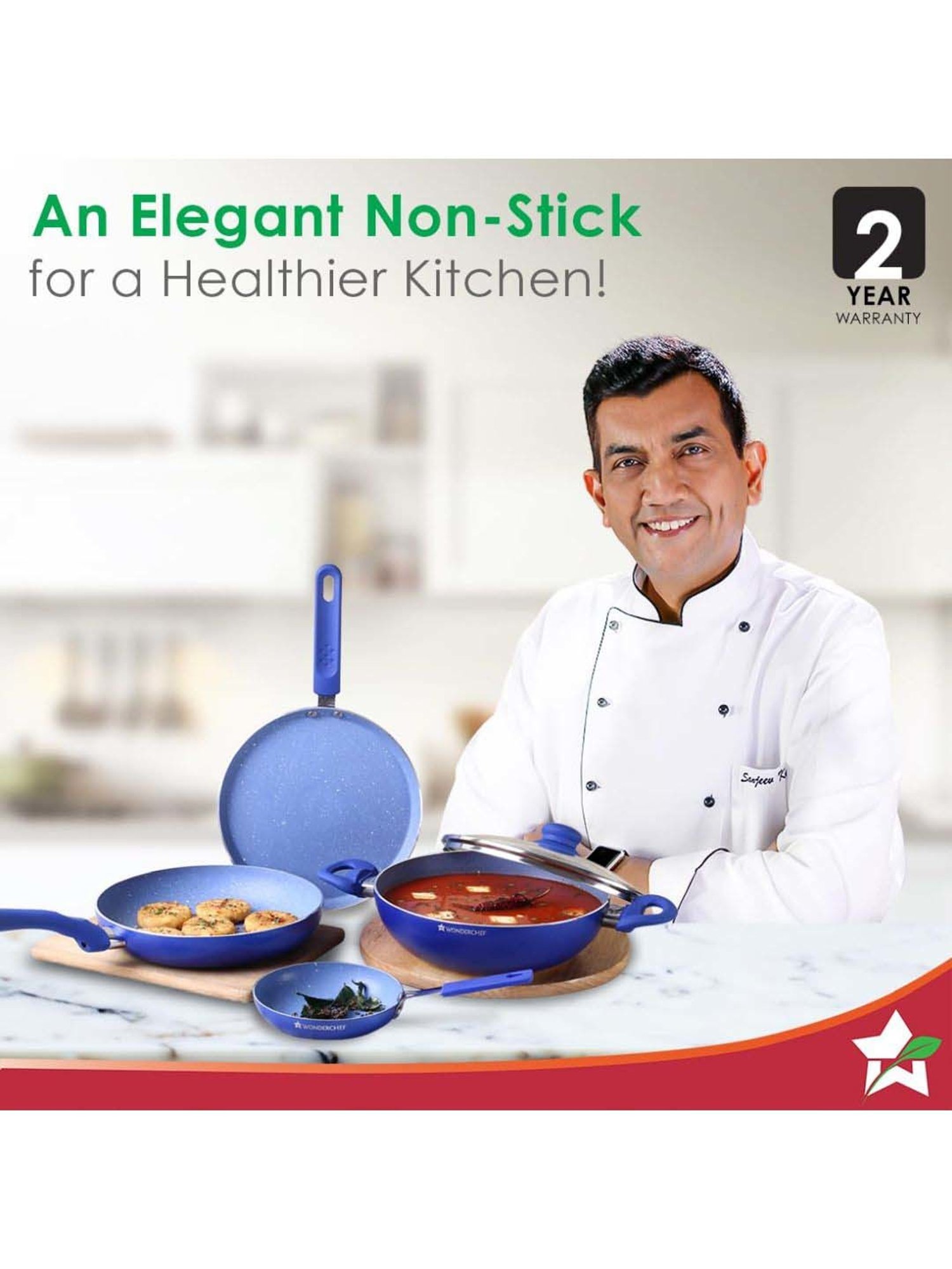 Wonderchef Royal Velvet Induction Bottom Non-Stick 5 Pcs Cookware Set