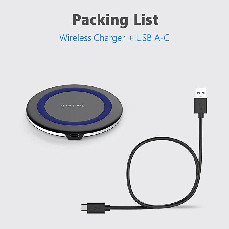 Wireless Charger,Qi-Certified 10W Max Fast Wireless Charging Pad Compatible with iPhone 11/11 Pro/11 Pro Max/XS MAX/XR/XS/X/8, Samsung Galaxy Note 10/S10/S9/S8,AirPods Pro(No AC Adapter)