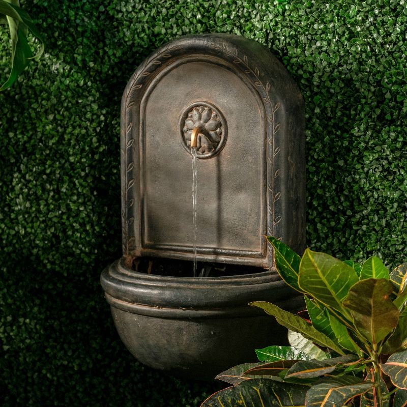 25.5" Outdoor Cologne Wall Fountain with Water Pump Gray - Alfresco Home LLC